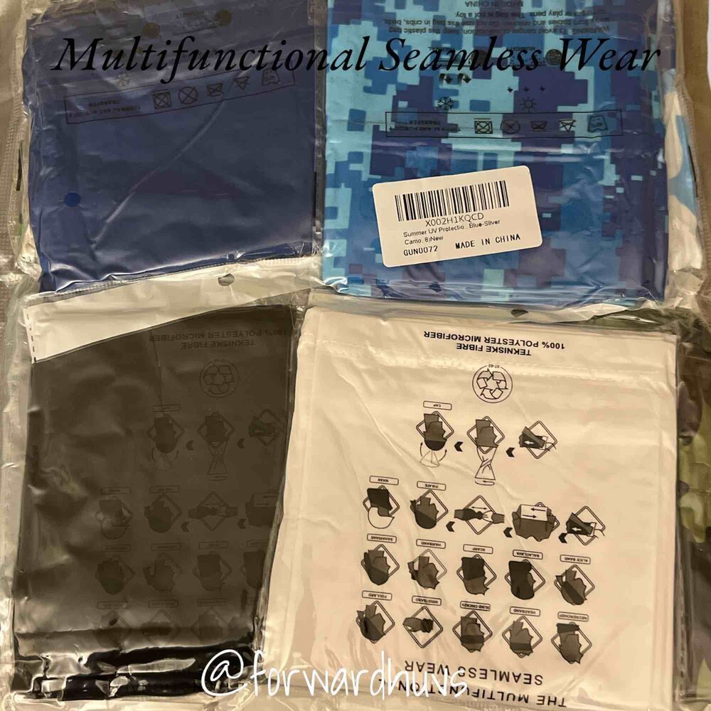 Breathable Polyester Microfiber Multifunctional Seamless Wear 8 Pk ** NEW **